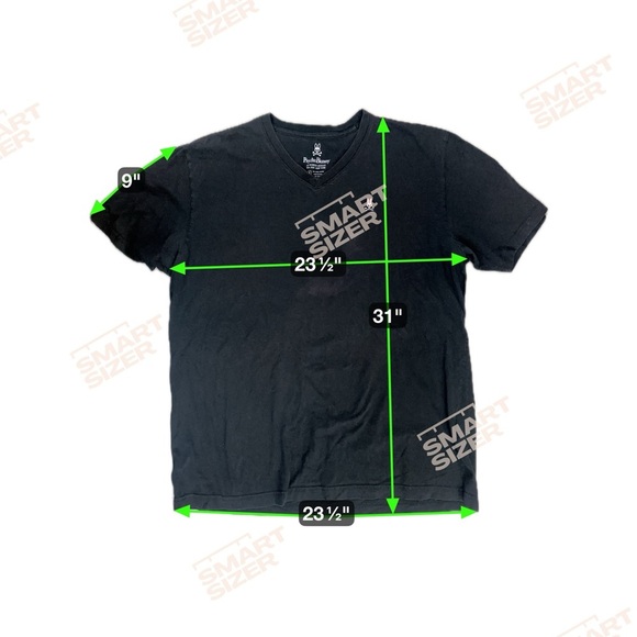 Psycho Bunny Men XL V-Neck Tee Black Pima Cotton Skull Y2K Grunge Streetwear Sk8 - Picture 5 of 5